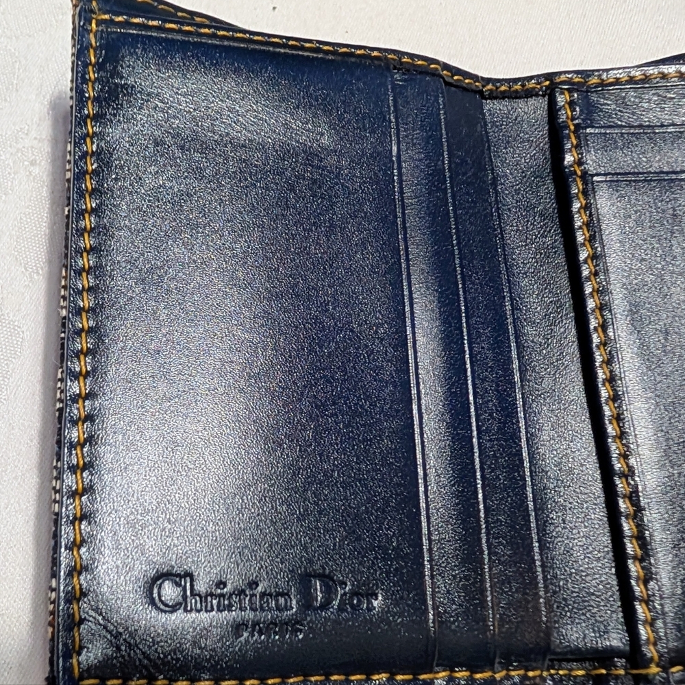 Dior Signature Saddle Monogram Blue Dior Oblique Jacquard And Leather Wallet 🔥 - Picture 10 of 17
